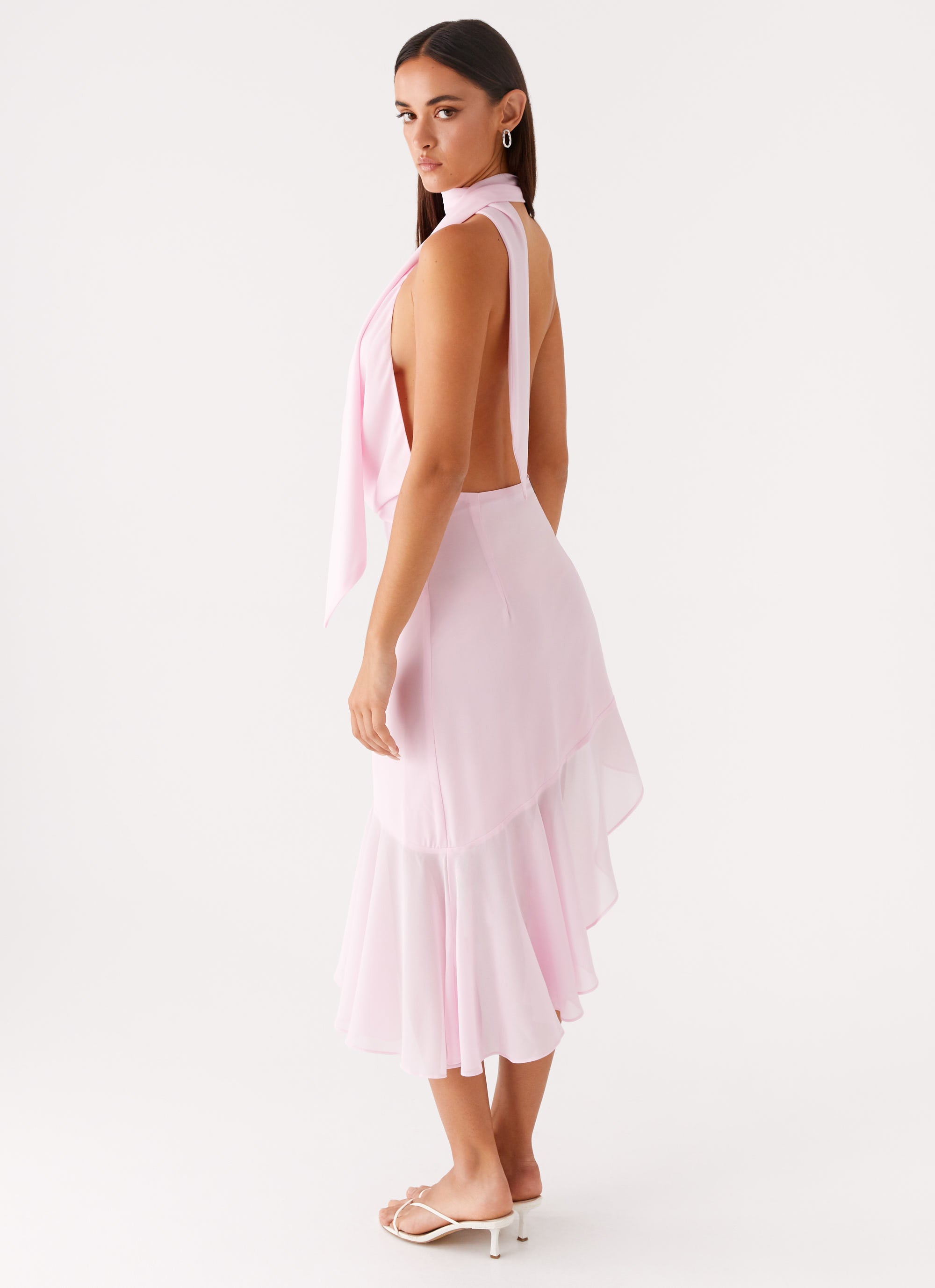 Layna Scarf Midi Dress - Pink Pink / US 10 Layna Scarf Midi Dress - Pink Pink / US 10