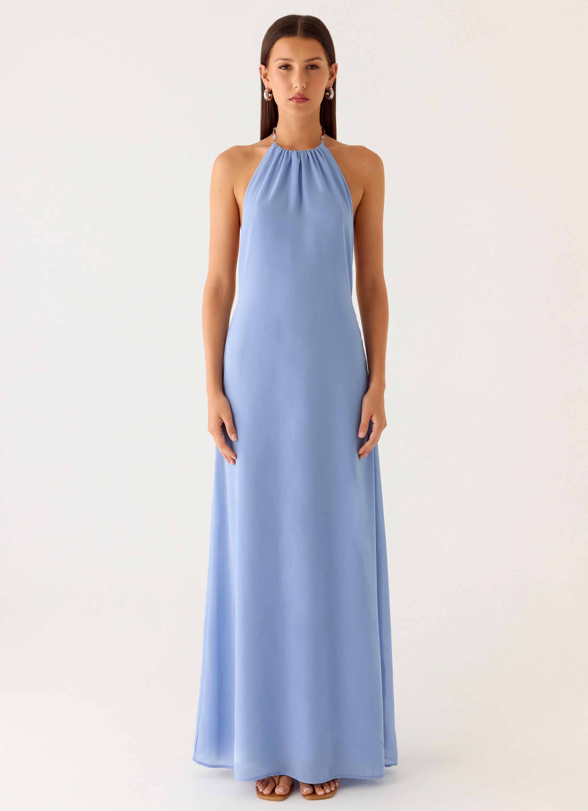 blue dress for baby girl Le Soleil Halter Maxi Dress