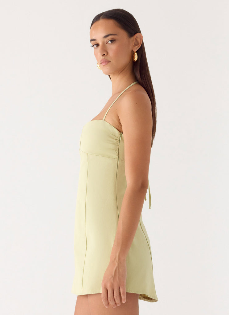 Leah Halter Mini Dress - Sage – Peppermayo US