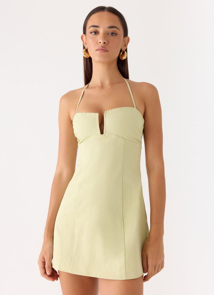leah knit mini dress Nanushka Leah mini dress in dusty army green NWT
