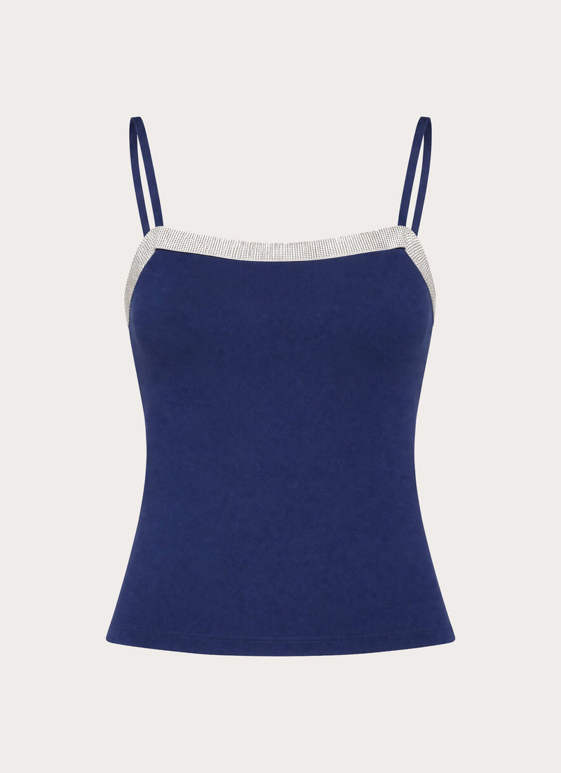 Leeah Mesh Top - Rich Blue