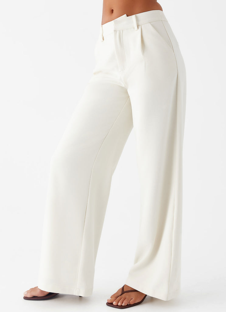 Leila Suiting Pants - Ivory