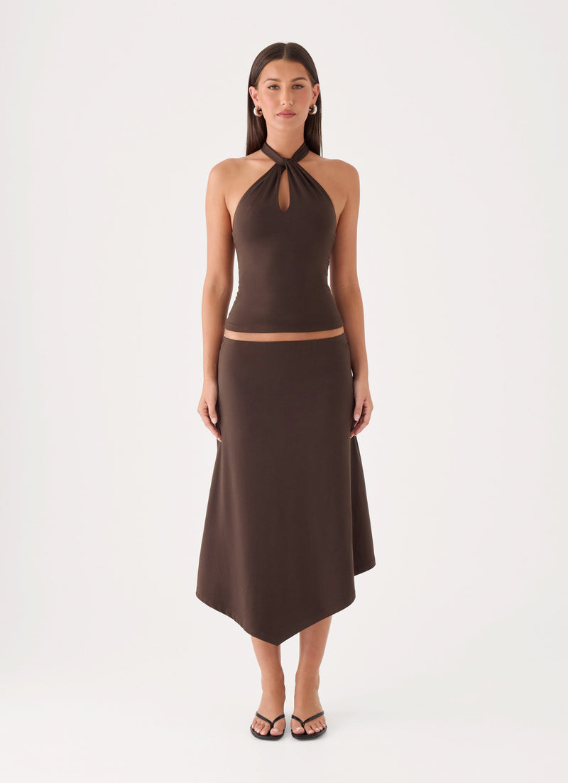 Lennox Midi Skirt - Chocolate