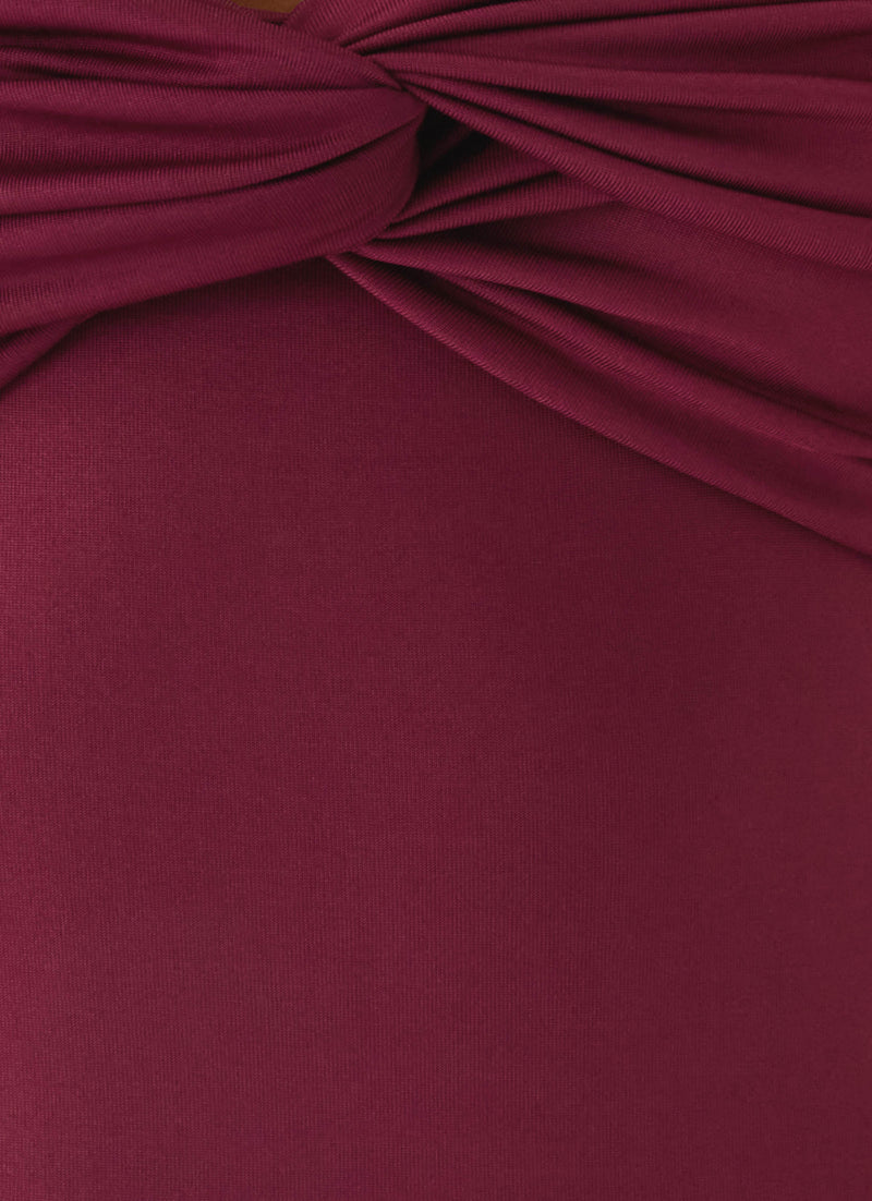 Letto Off Shoulder Maxi Dress - Plum
