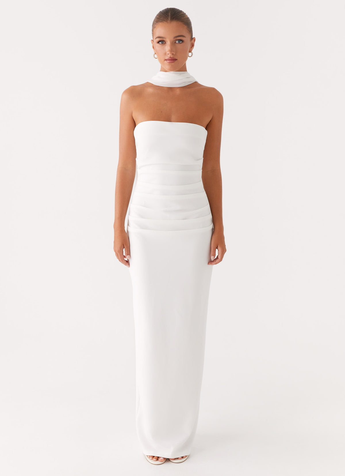 white long dress strapless Bella and Bloom Boutique White Strapless Dresses | Peppermayo