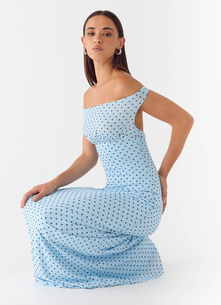 Like Me Now Maxi Dress - Blue Mocha Dot Blue Mocha Dot / US 10 Like Me Now Maxi Dress - Blue Mocha Dot Blue Mocha Dot / US 10