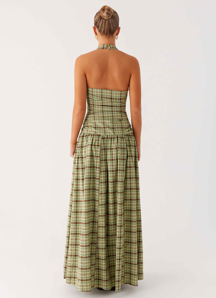 Lilith Maxi Dress - Forest Plaid Peppermayo US Lilith Maxi Dress - Forest Plaid Peppermayo US