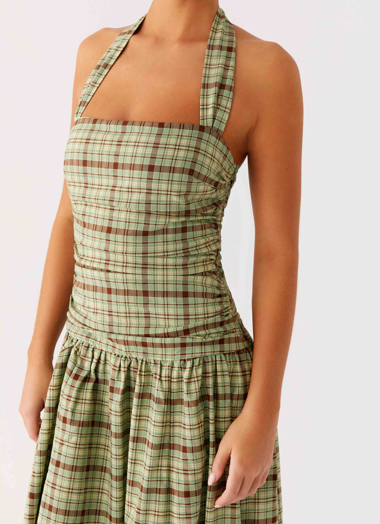 Maxi Dress Light Green Plaid Dress Frank Eileen Rory Maxi Shirtdress Green/Light  Pink Plaid