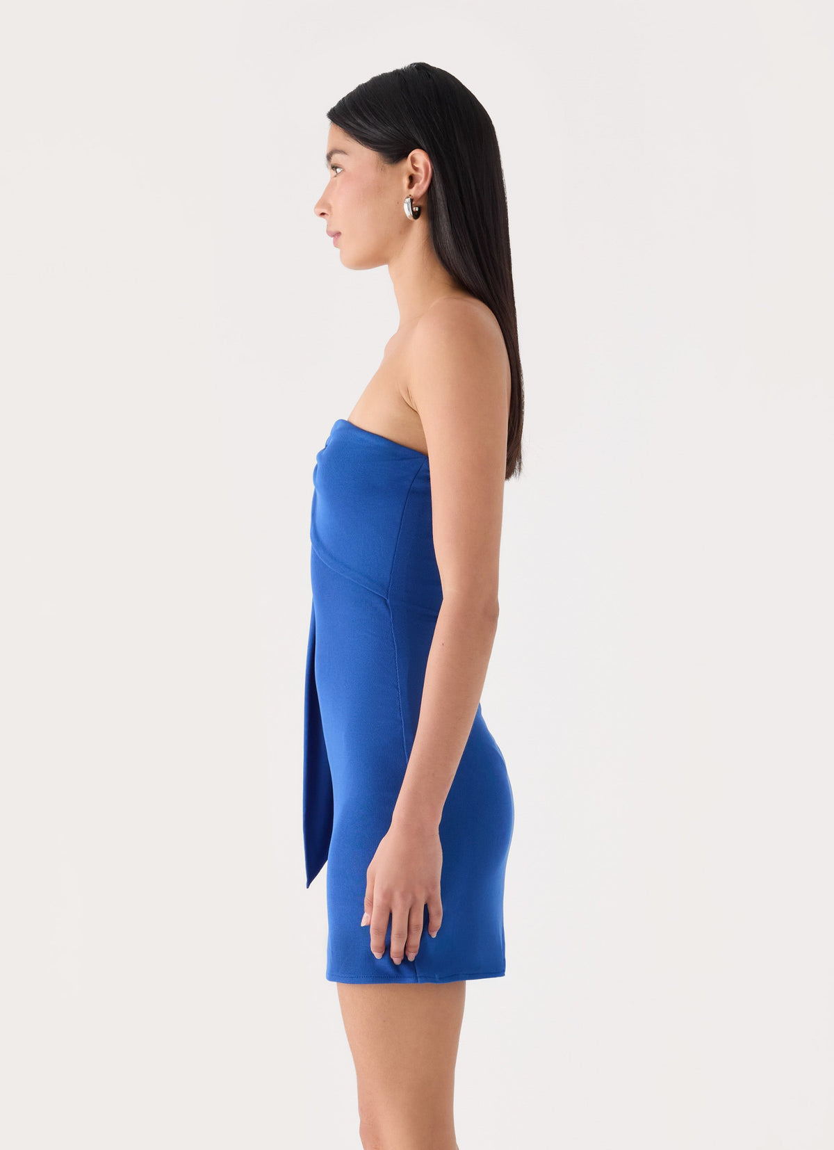 Lilou Shoulder Wrap Mini Dress - Blue