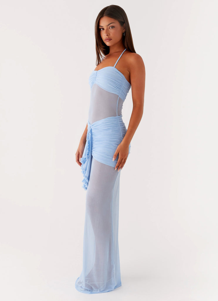 Lily Halter Maxi Dress - Blue Lily Halter Maxi Dress - Blue