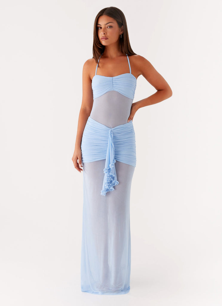 lily blue dress Lily Halter Maxi Dress