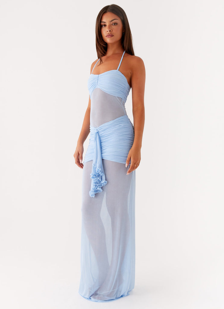 Lily Halter Maxi Dress - Blue Blue / US 8 Lily Halter Maxi Dress - Blue Blue / US 8