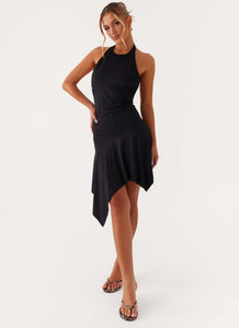 Lilyana Low Back Halter Midi Dress - Black Peppermayo US Lilyana Low Back Halter Midi Dress - Black Peppermayo US