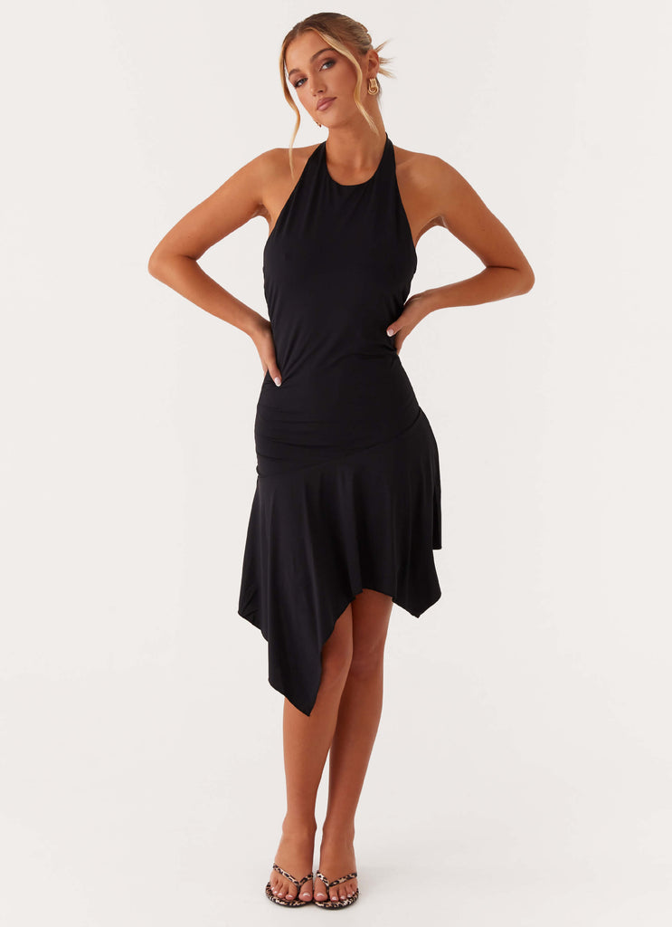 Lilyana Low Back Halter Midi Dress - Black Peppermayo US Lilyana Low Back Halter Midi Dress - Black Peppermayo US