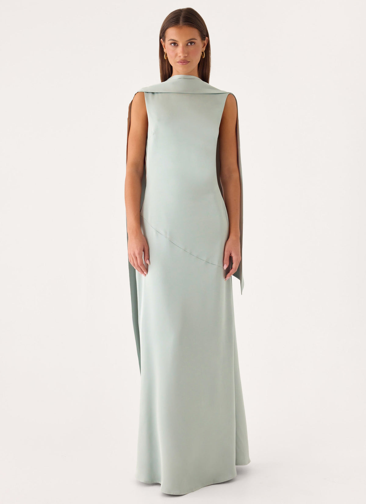 sage green a line dress By Line Maxi Slip into effortless elegance The Season's Most Interesting fj Color:Light Chambray