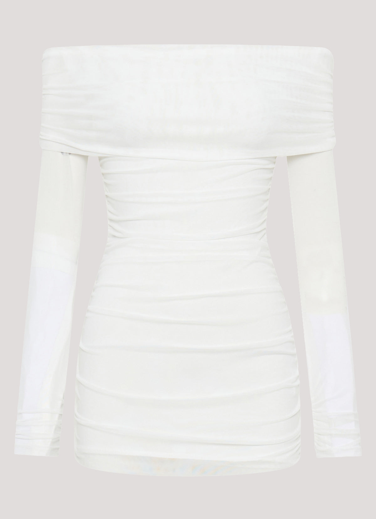 Womens Liquid Spirit Mini Dress in the colour White in front of a light grey background