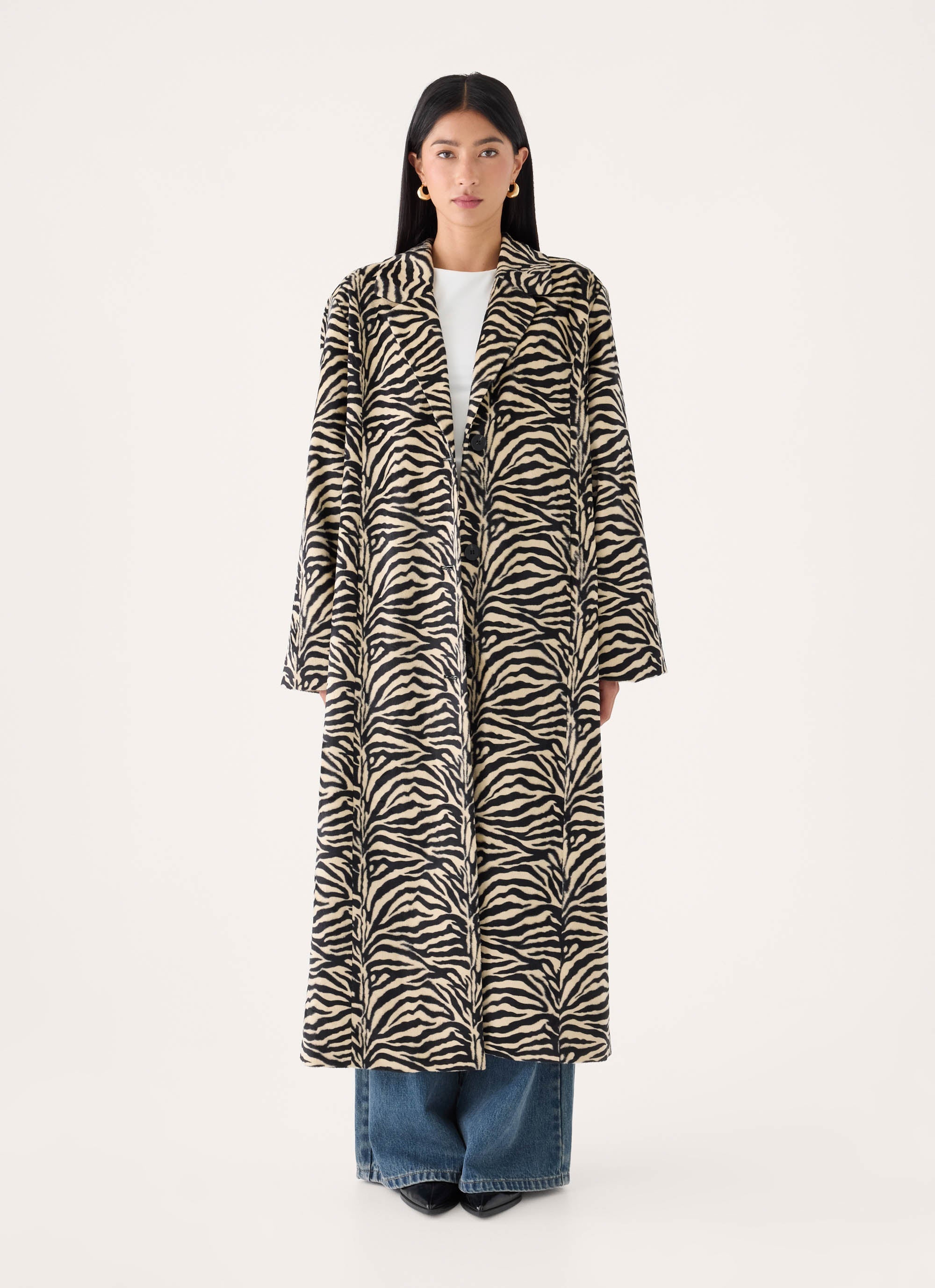 Lirena Fitted Zebra Coat - Zebra – Peppermayo US