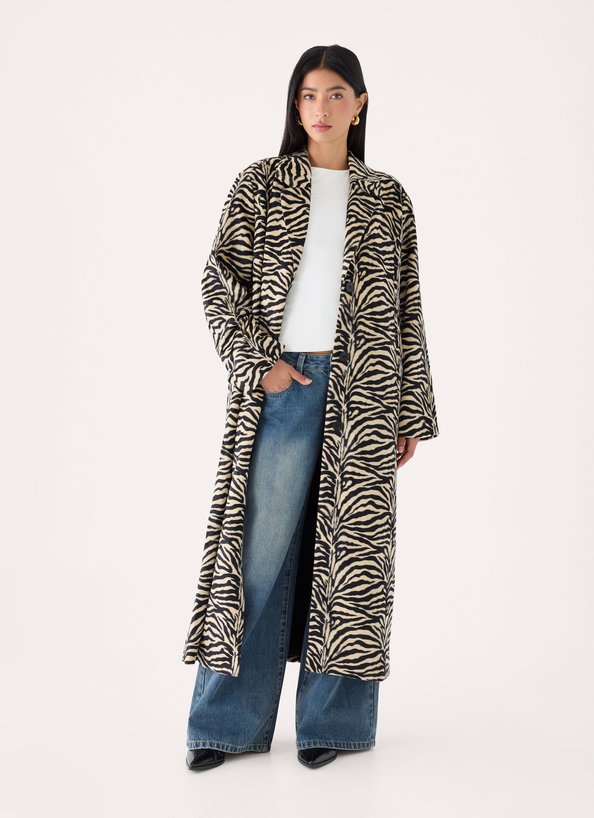 Lirena Fitted Zebra Coat - Zebra – Peppermayo US