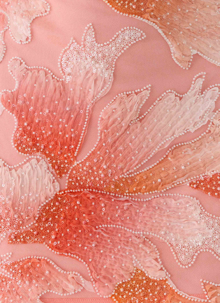 Liyah Beaded Mini Dress - Papaya