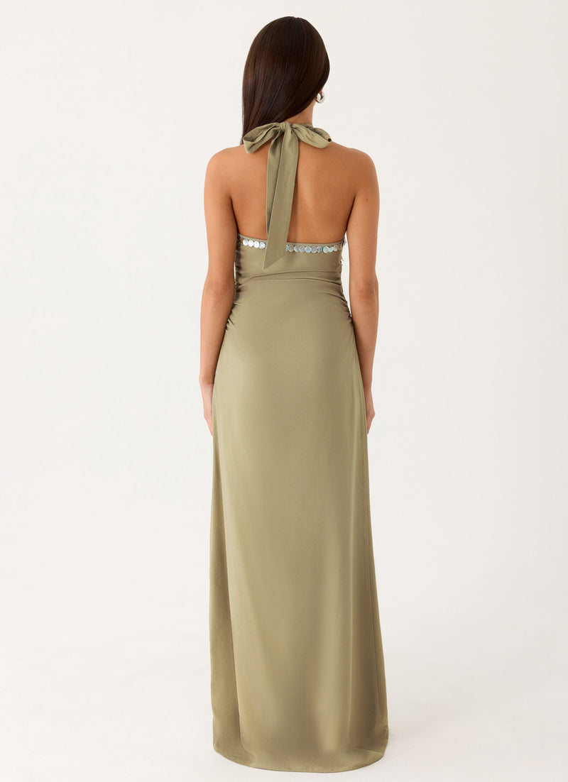 Lorela Maxi Dress - Pale Olive