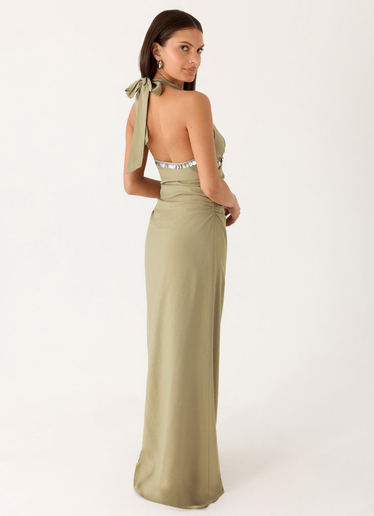 Lorela Maxi Dress - Pale Olive