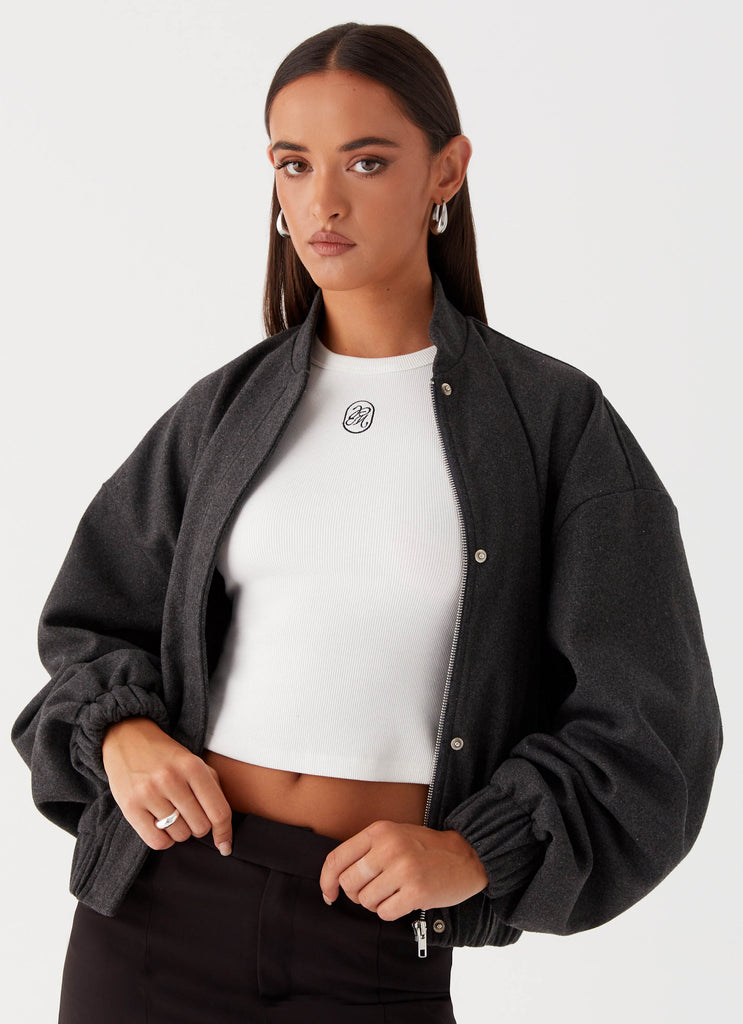 Oversized bomber jacket women top