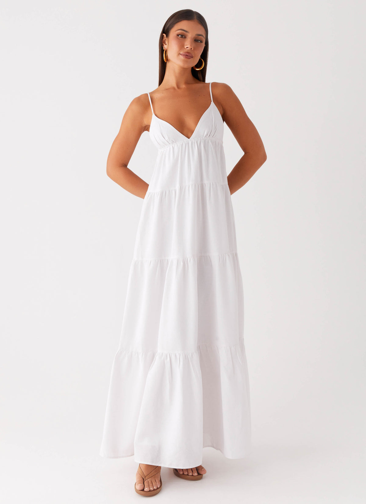 ladies white maxi dress Lotty Linen DEPARTMENT::apparel It is out of Green Leaf Print Maxi US Child Size:6M