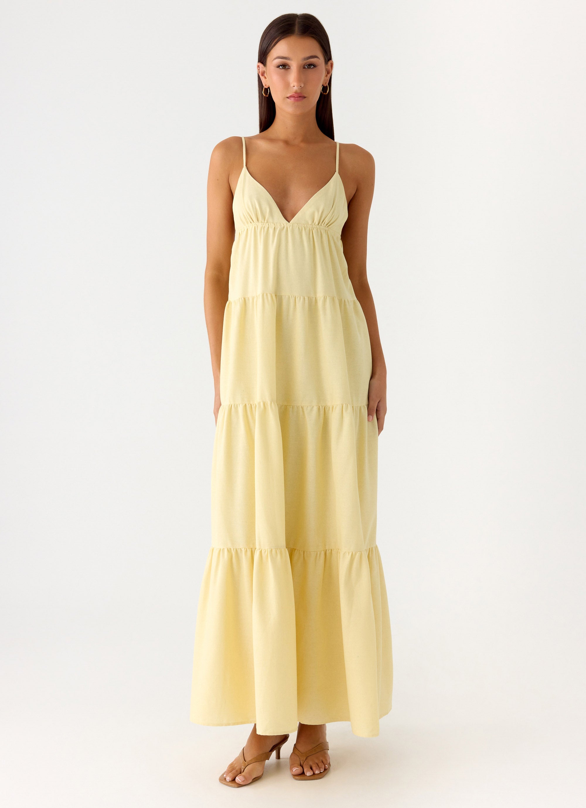 cotton yellow maxi dress Recycled Cotton Yellow Maxi Dress 4XL by Kamakhyaa