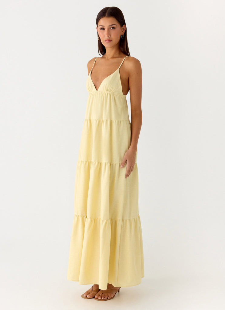 Lotty Linen Maxi Dress - Yellow Lotty Linen Maxi Dress - Yellow
