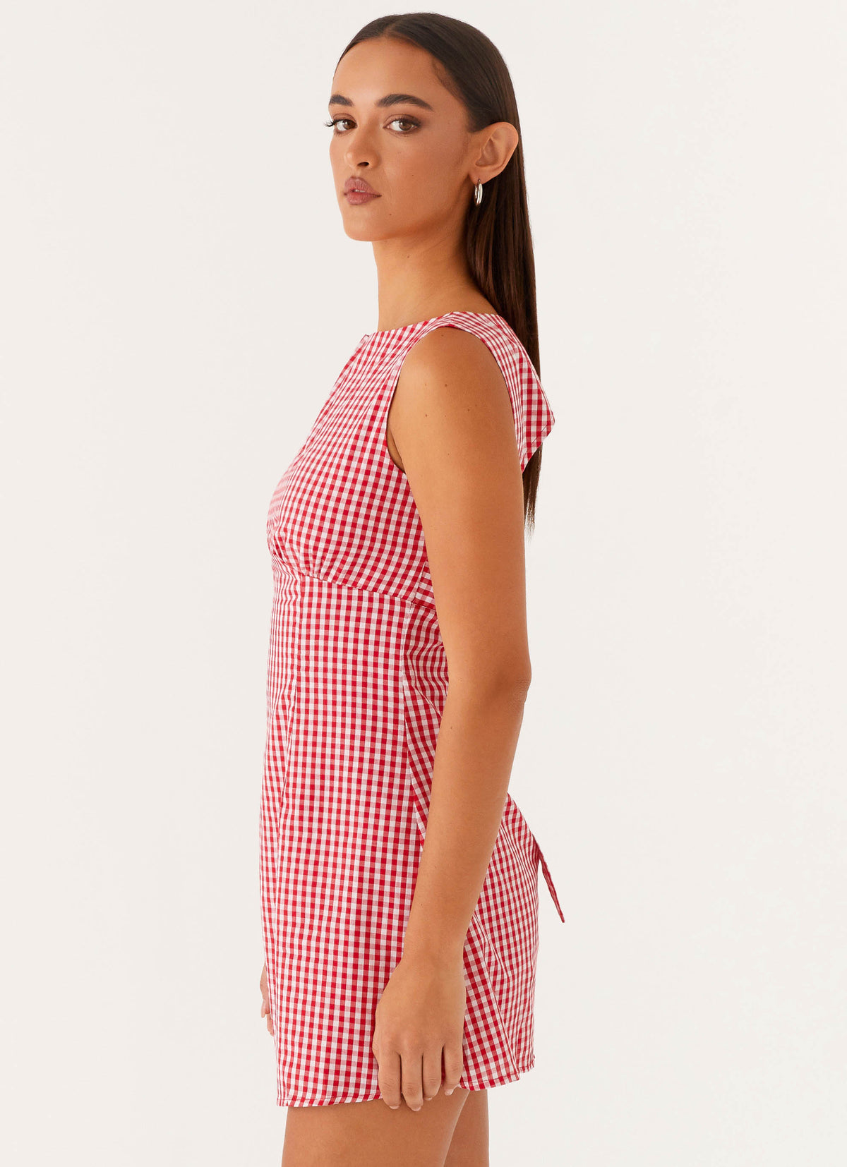 red gingham mini dress Prosperina Lottie Drindl In Lime Lush Toulouse Mini Dress | Red