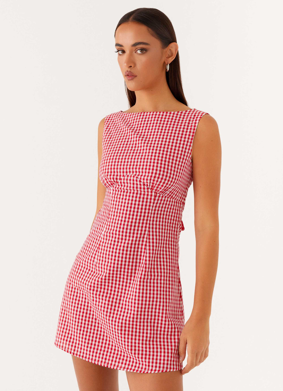 mini gingham dress GUIZIO Anica in Blue 100% Polyester Cold delicate machine wash turned inside out with like colours Line dry in shade Do not bleach Do not soak Do not rub Warm steam iron inside out to original shape Do not dry clean Please refer to swatch image for most accurate colour Baby Gingham Mini Dress -