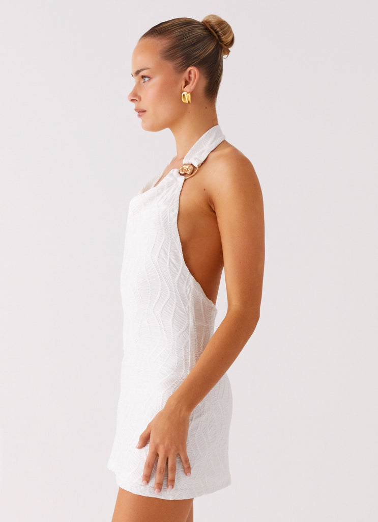 Love Line Halter Mini Dress - White Peppermayo US Love Line Halter Mini Dress - White Peppermayo US