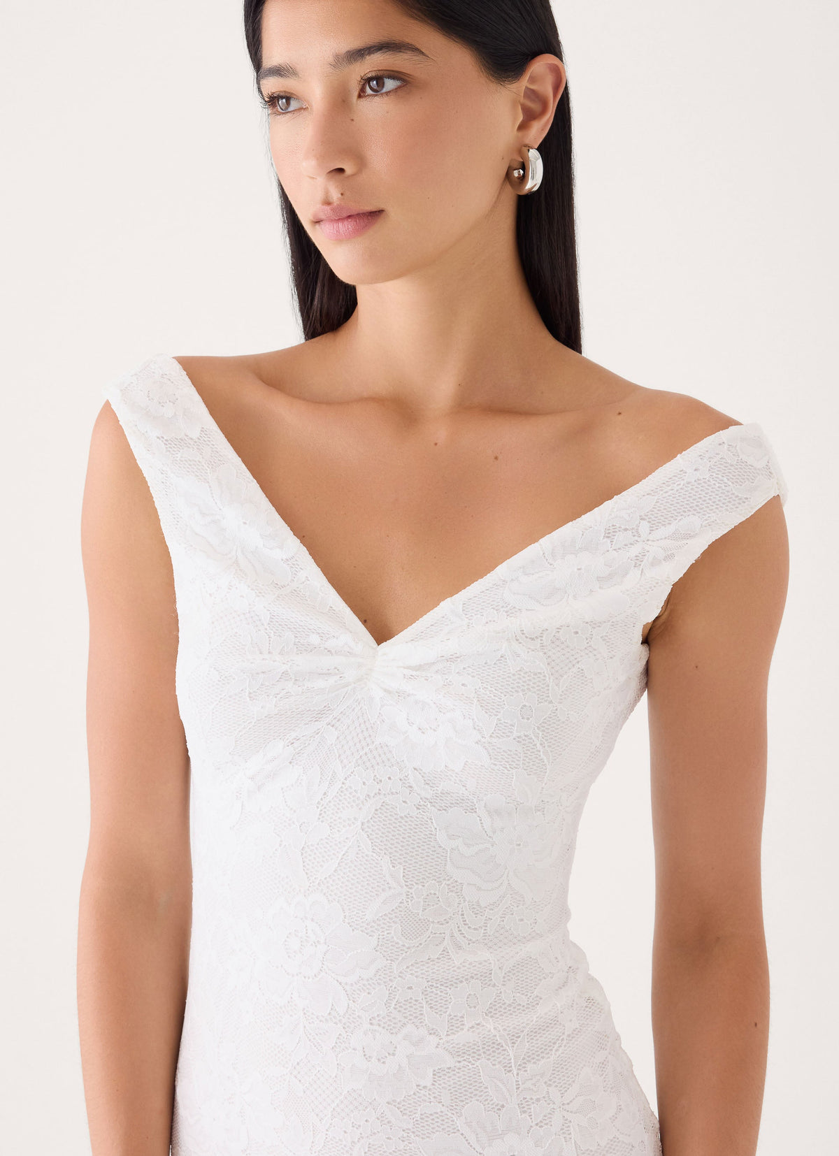Love Street Lace Midi Dress - White