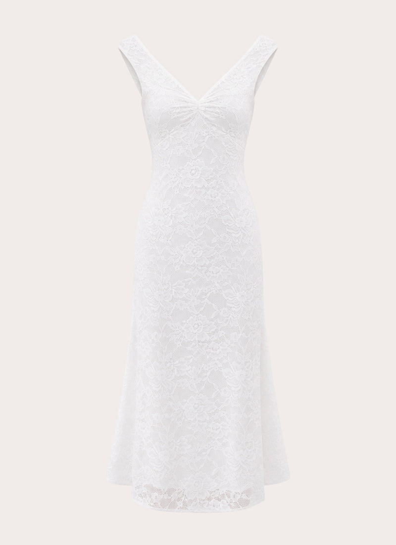 Love Street Lace Midi Dress - White