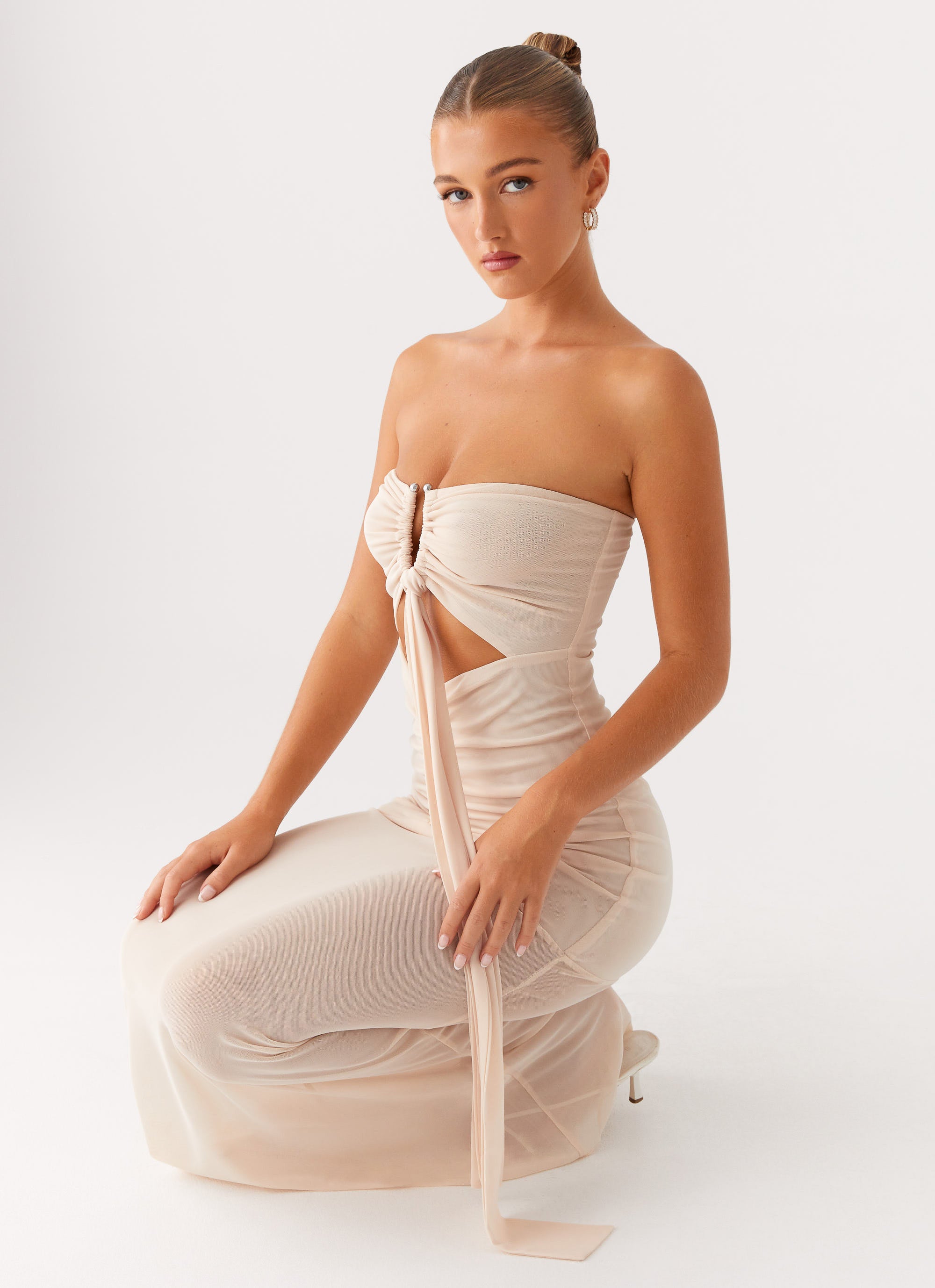 Lovie Maxi Dress - Beige Beige / US 14 Lovie Maxi Dress - Beige Beige / US 14