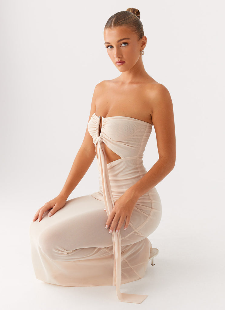 Lovie Maxi Dress - Beige Peppermayo US Lovie Maxi Dress - Beige Peppermayo US