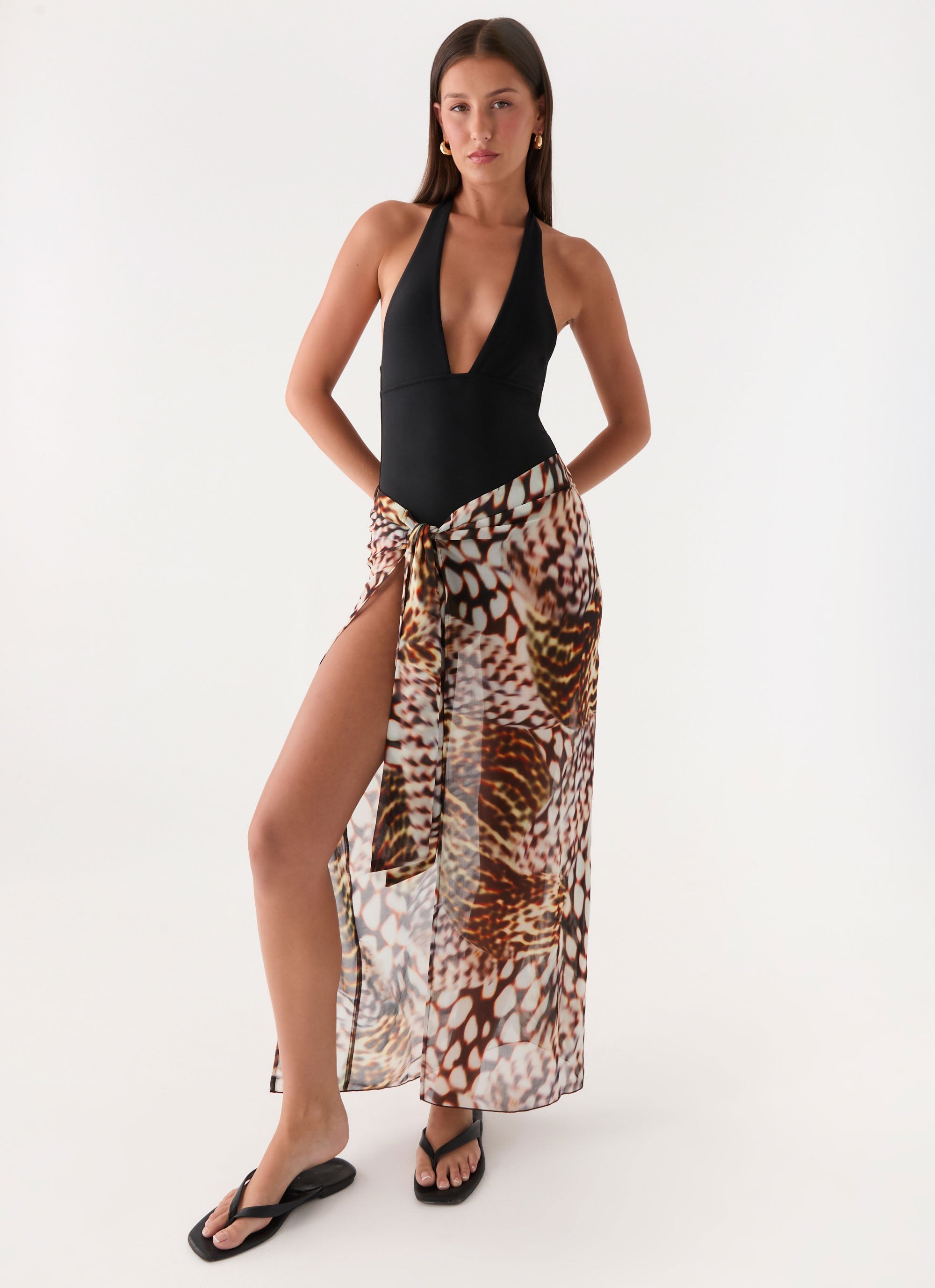 Low Tide Sarong Maxi Skirt - Leopard Hibiscus – Peppermayo US