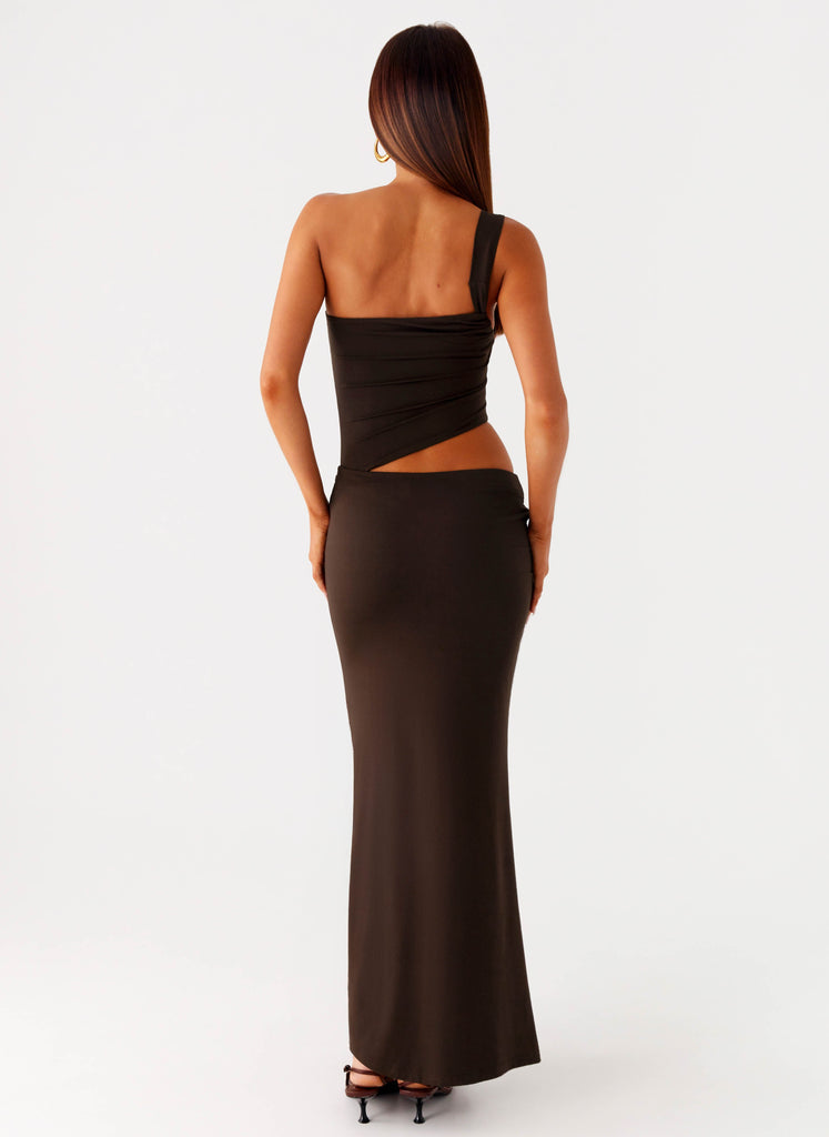 Luara Cut Out Maxi Dress - Chocolate Peppermayo US Luara Cut Out Maxi Dress - Chocolate Peppermayo US