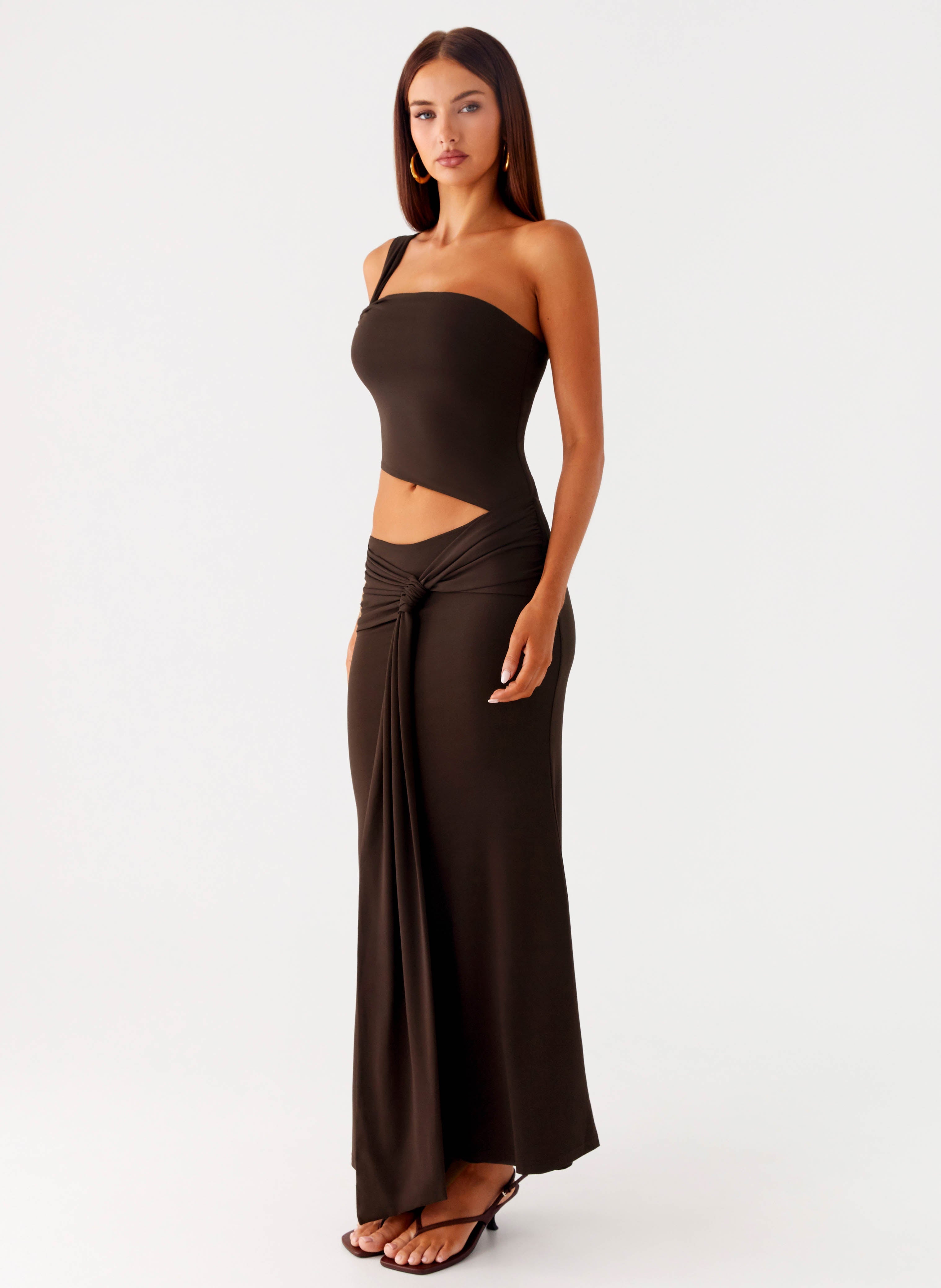 Luara Cut Out Maxi Dress - Chocolate Chocolate / US 14 Luara Cut Out Maxi Dress - Chocolate Chocolate / US 14