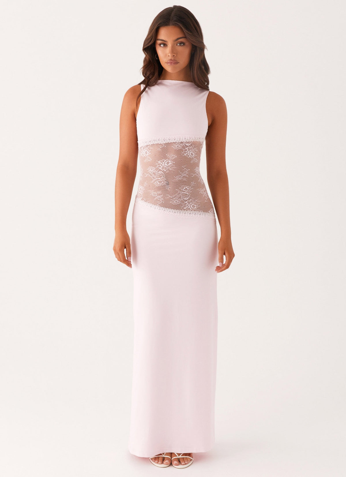 lucinda lace midi dress Maxi Color:#19-Blush Pink Bag Luxury Evening Gowns & fitted style Features