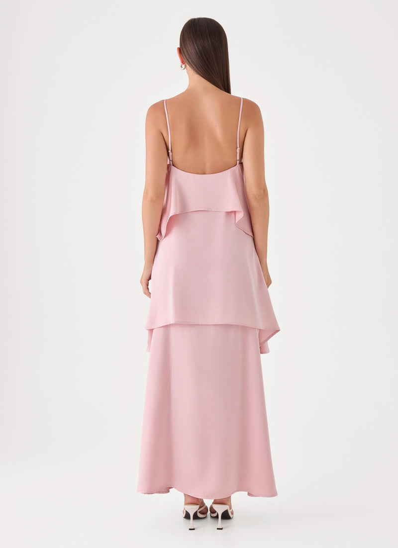 Lucy Tiered Maxi Dress - Soft Pink