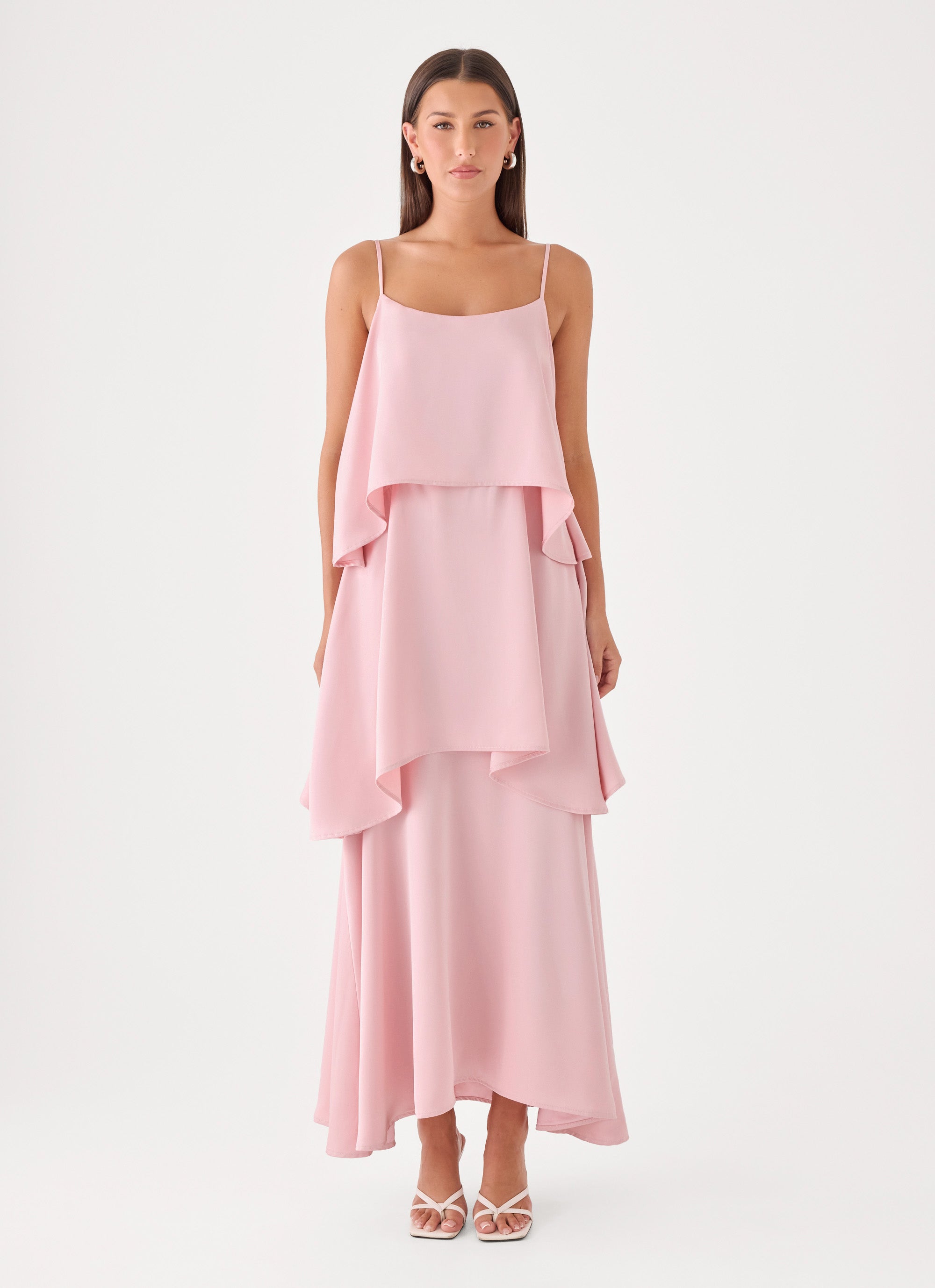 Lucy Tiered Maxi Dress - Soft Pink – Peppermayo US