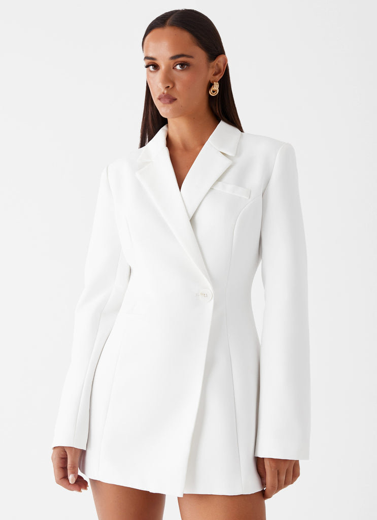 Lydia Blazer Mini Dress - Ivory Peppermayo US Lydia Blazer Mini Dress - Ivory Peppermayo US
