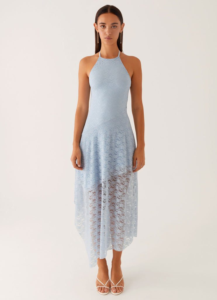 Lyndal Lace Midi Dress - Blue