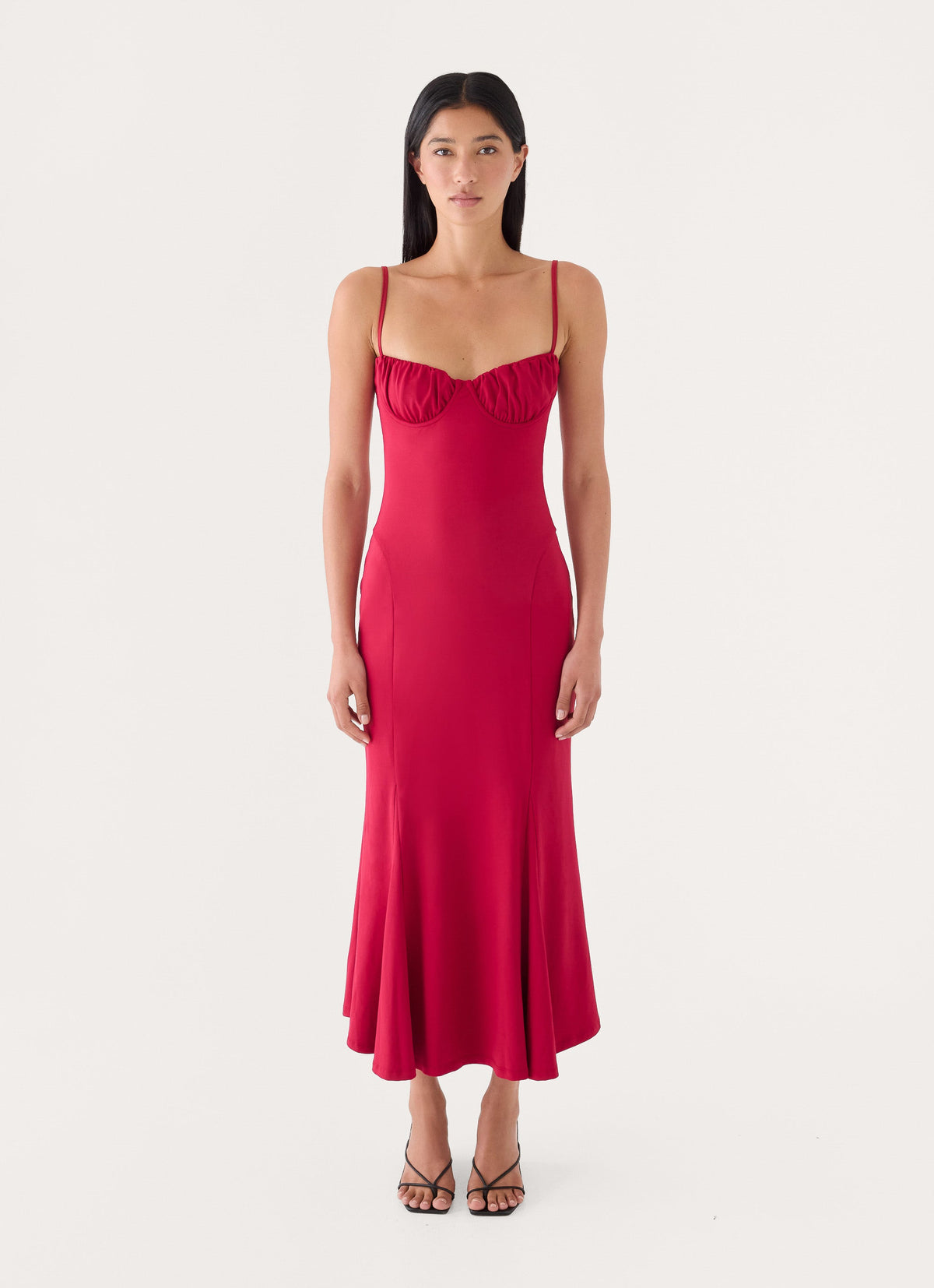 Lynn Midi Dress - Pomegranate Red