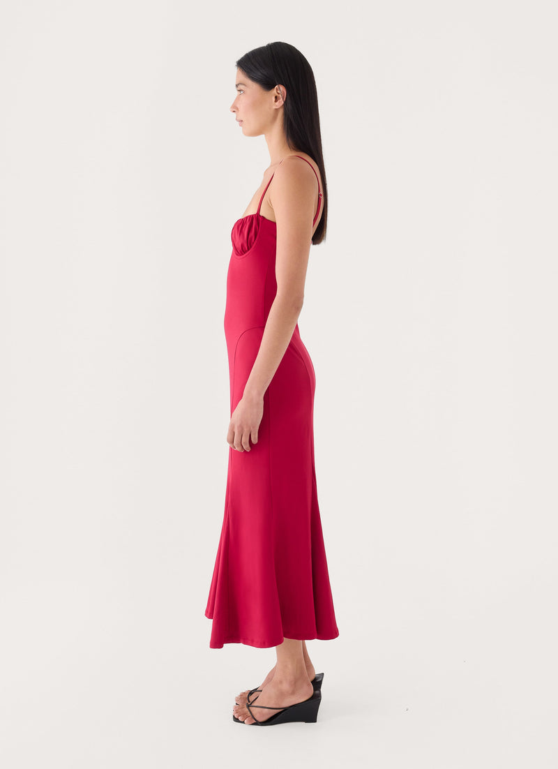 Lynn Midi Dress - Pomegranate Red
