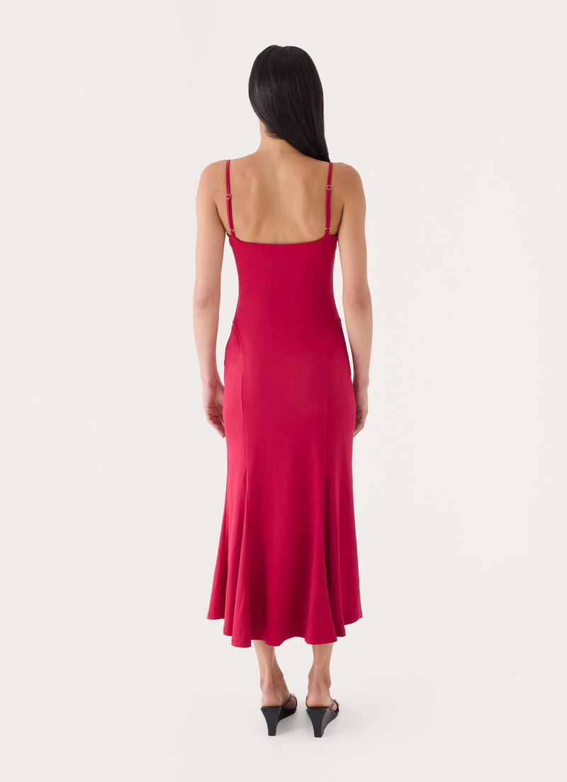 Lynn Midi Dress - Pomegranate Red