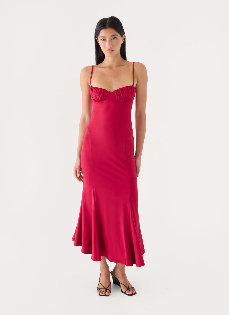 Lynn Midi Dress - Pomegranate Red