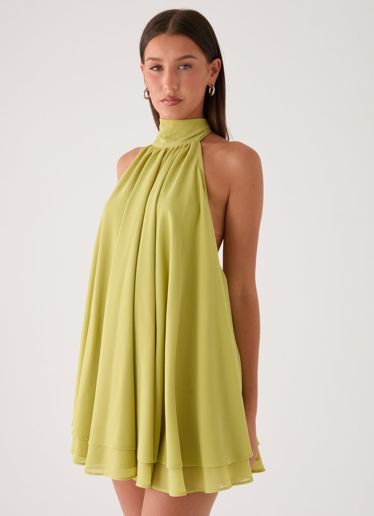 Lyrah Halter Mini Dress - Lime