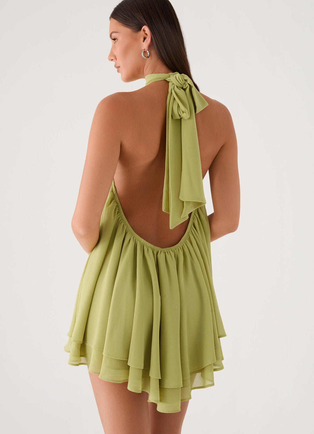 Lyrah Halter Mini Dress - Lime